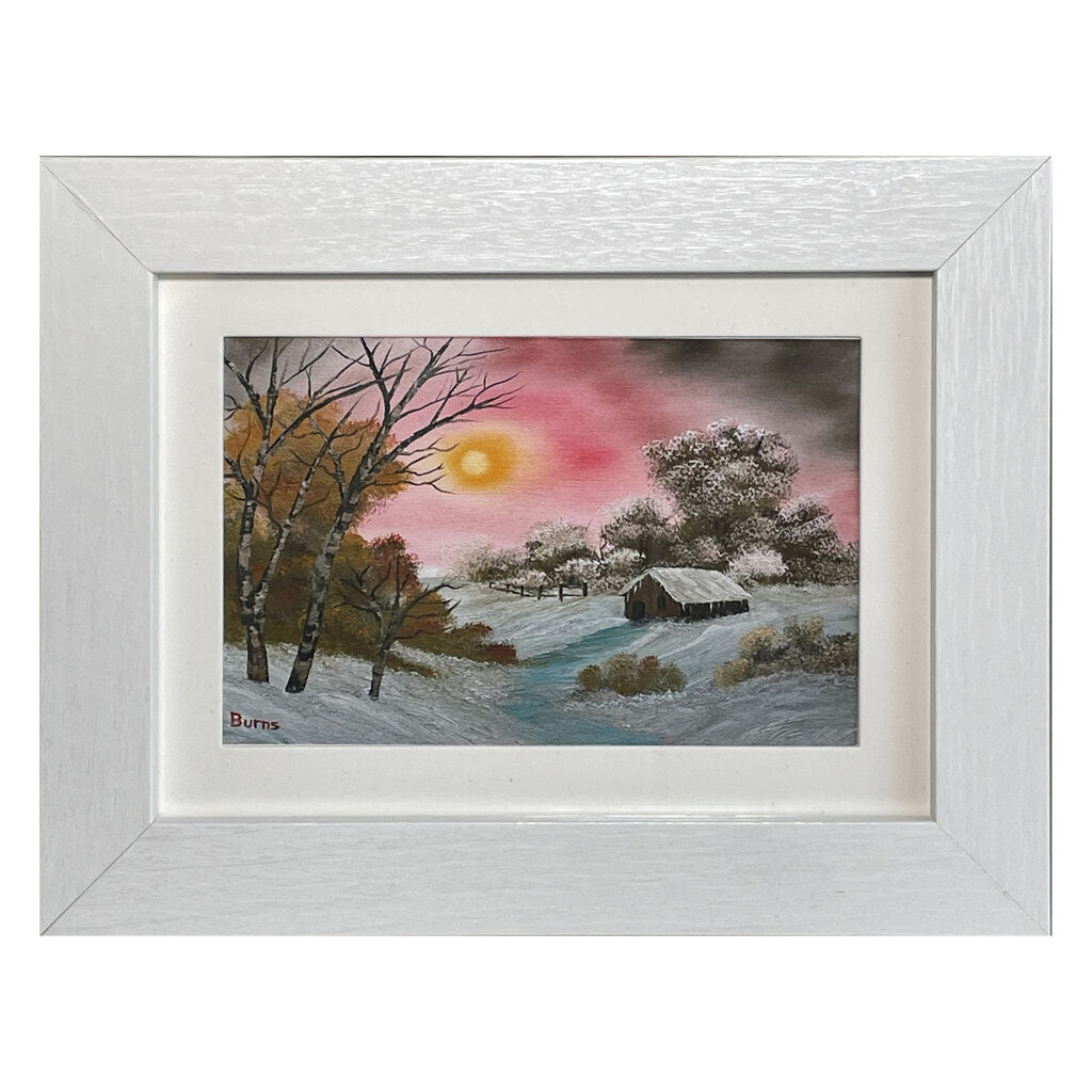 #130-9 COLD WINTER framed print 5"x7" white frame / 4"x6" print
