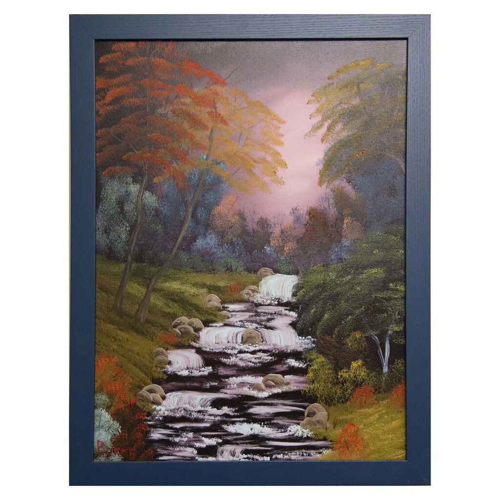 #98 Purple Haze original oil on canvas 18"x24" with a blue frame