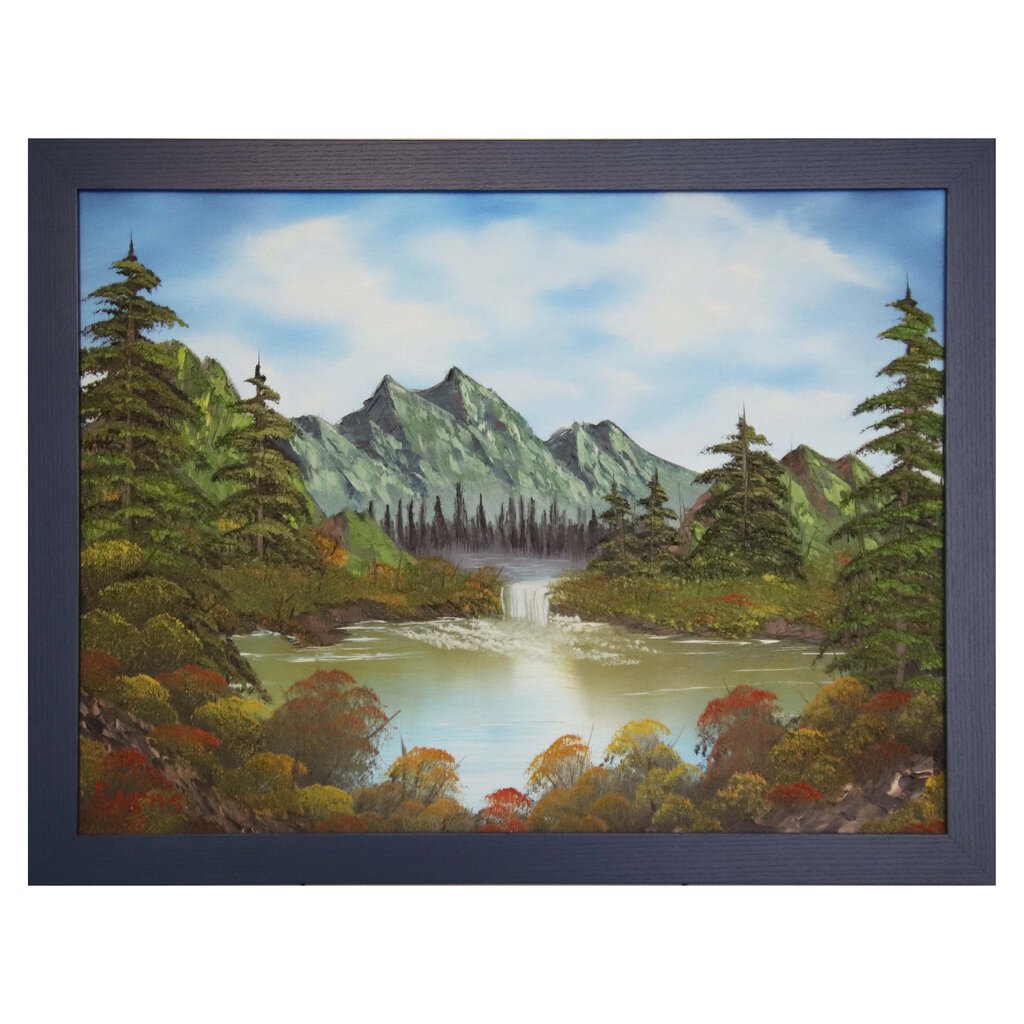 #116 Blue Mountains original oil on canvas 18"x24" with a blue frame