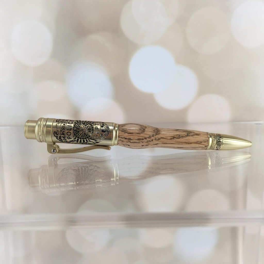 Police Shield Wood Pen
