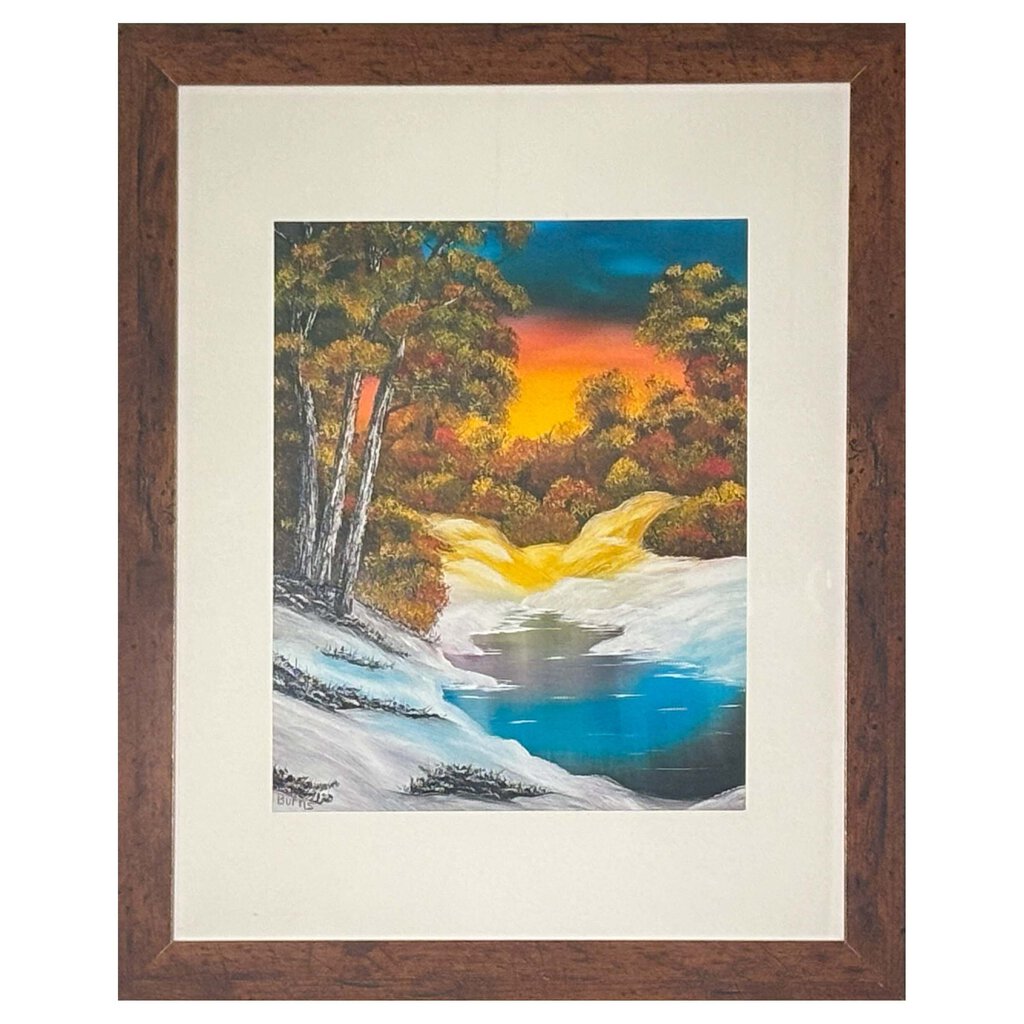 #187-1 Golden Sunset 11"x14" brown frame / 8"x10" print