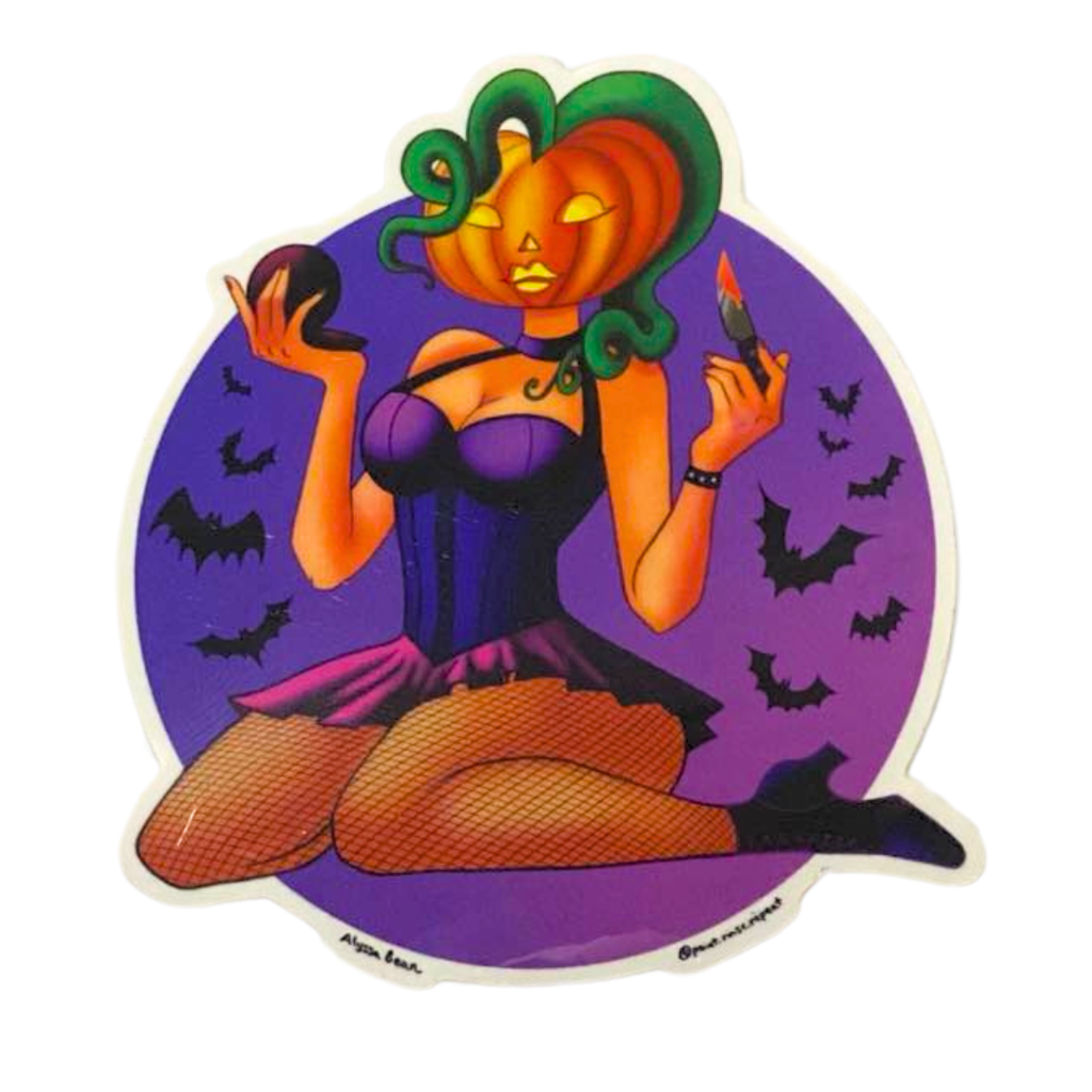 Pumpkin Girl Pin-up - Sticker