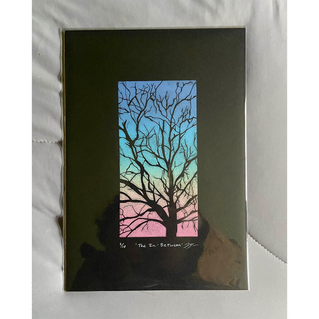 The In-Between - Rainbow Tree Linocut Art Print