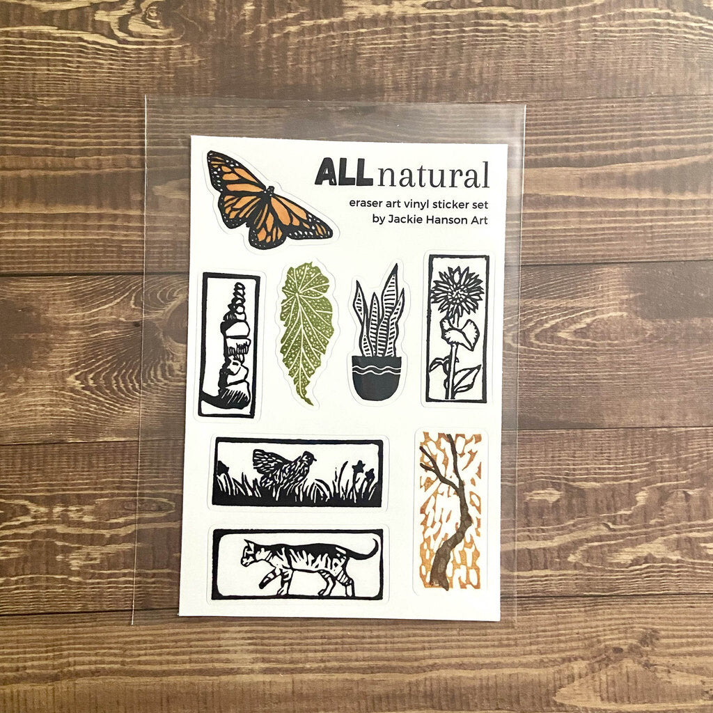 All Natural - Eraser Art Vinyl Sticker Sheet