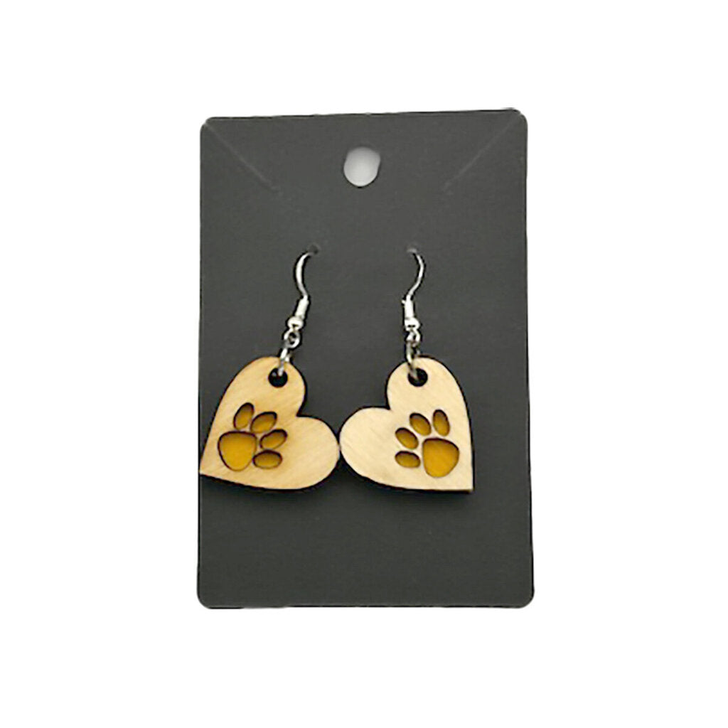 Heart/Paw Earrings Orange