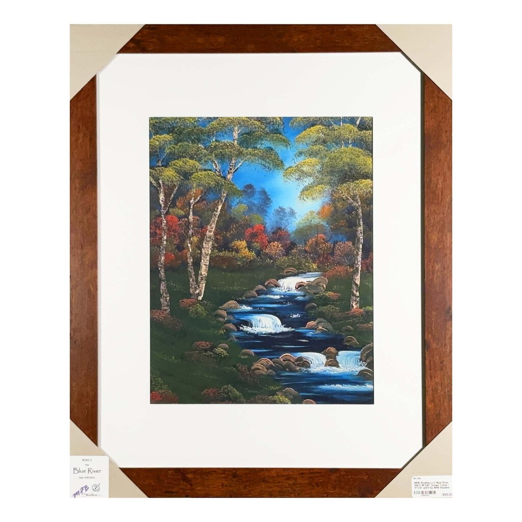 #143-2 Blue River 16"x20" brown frame / 11"x14" print