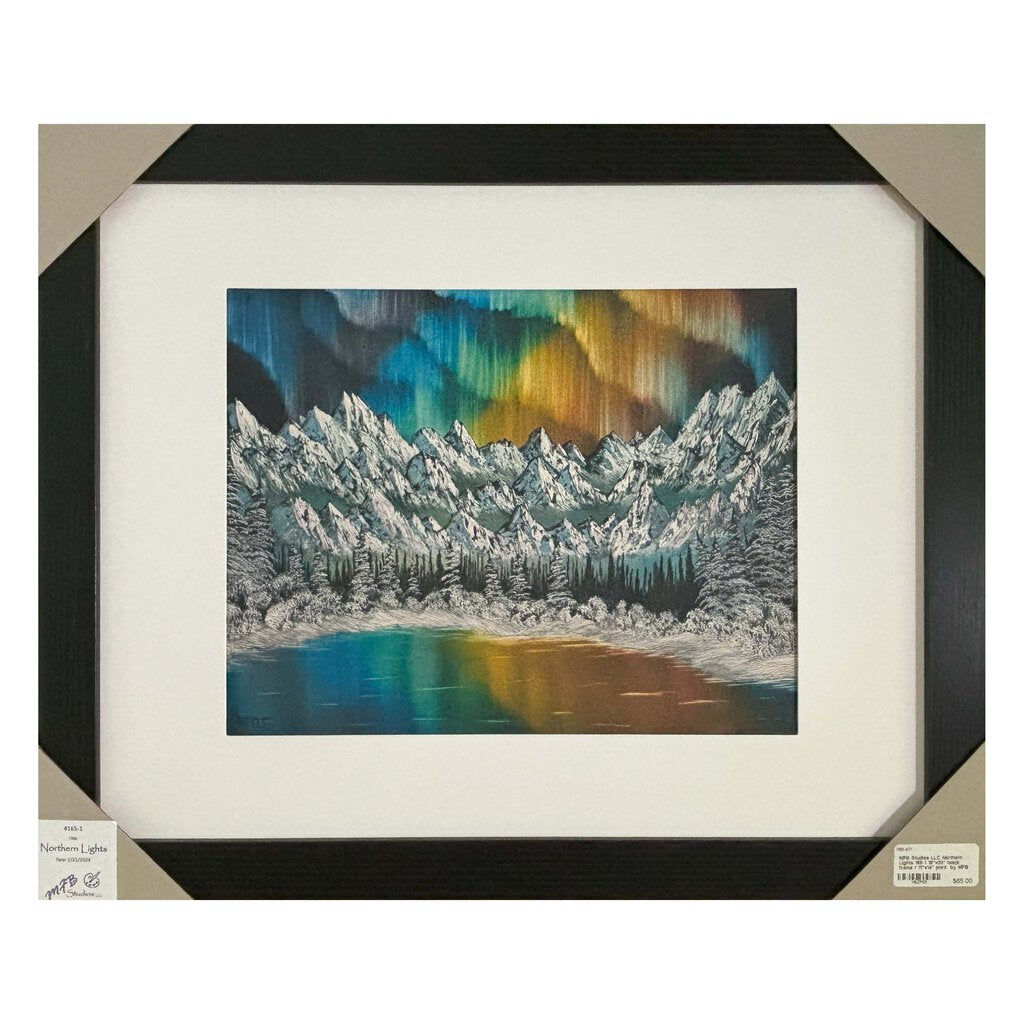 #165-1 Northern Lights 16"x20" black frame / 11"x14" print