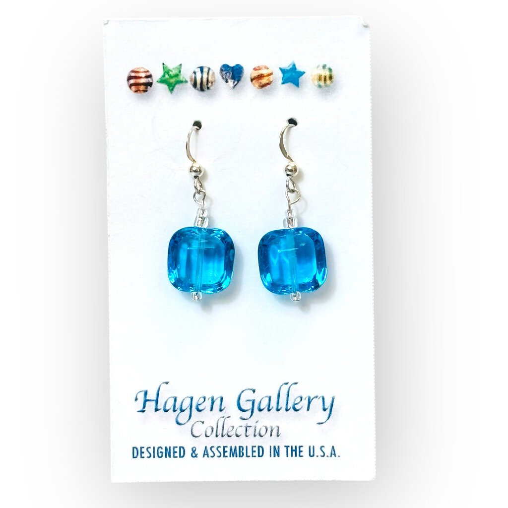 Venetian Glass Earrings - Aqua