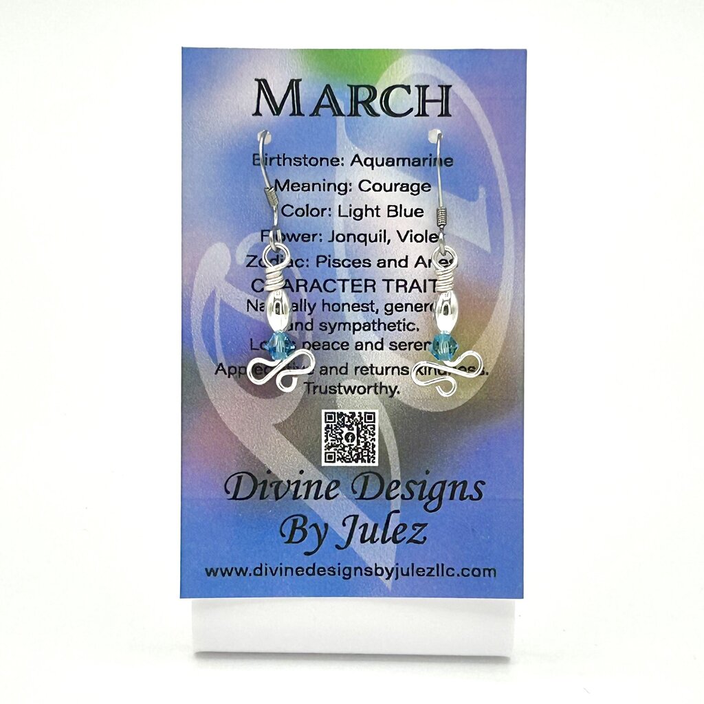 Birthstone Earrings - 03 March