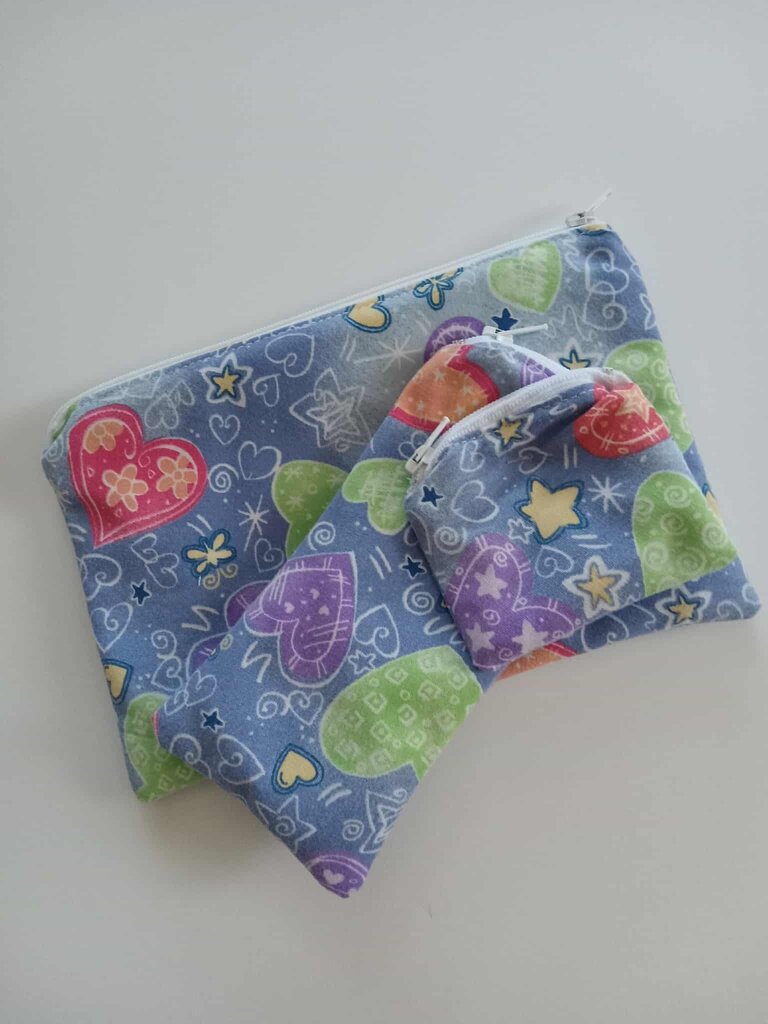 Pencil Pouch Trio Purple/Hearts