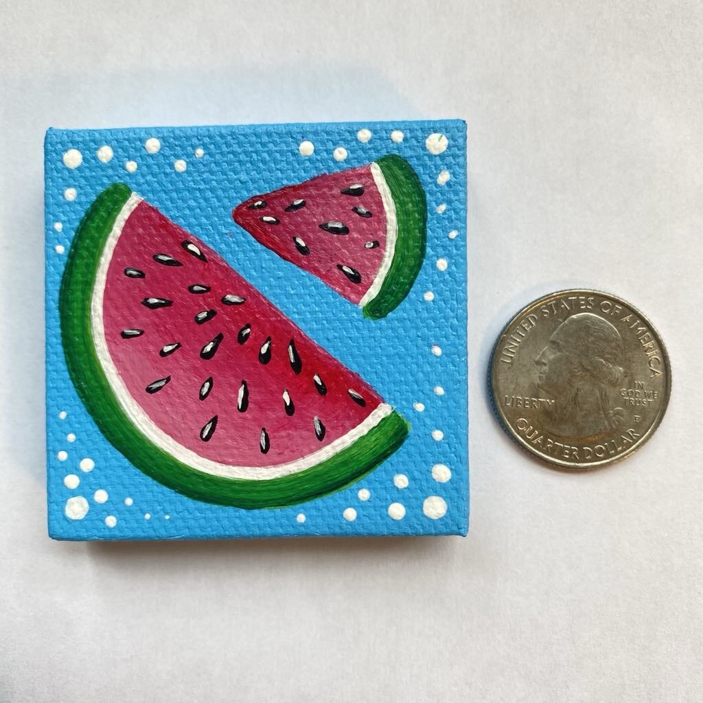 Watermelon magnet mini canvas thick