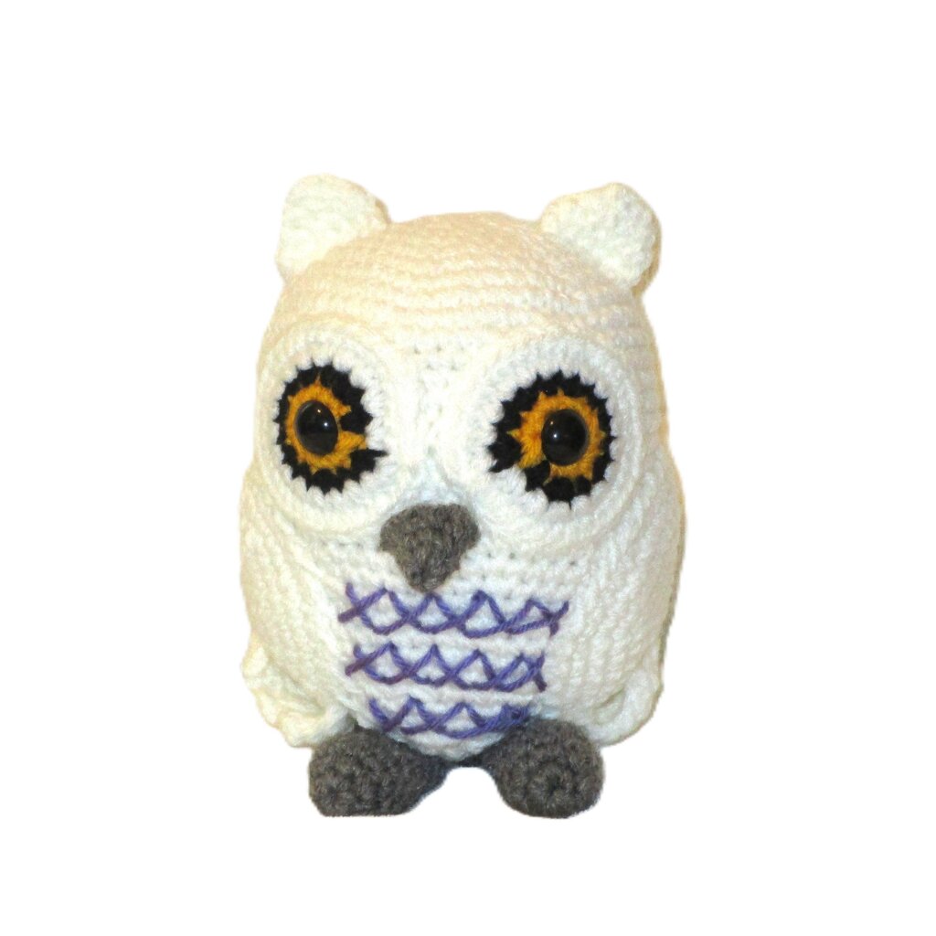 Simon the Snowy Owl Crochet Stuffed Animal