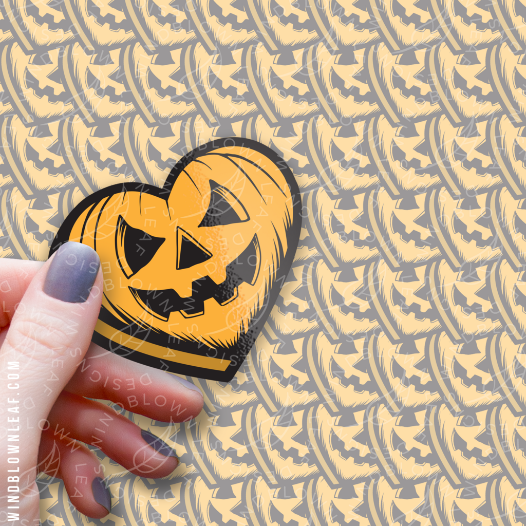 Sticker - Pumpkin Heart 3/$10