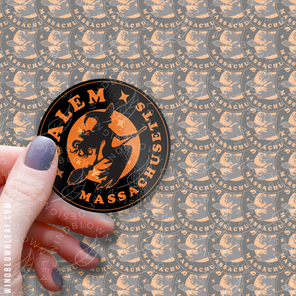 Sticker - Salem MA Orange 3/$10