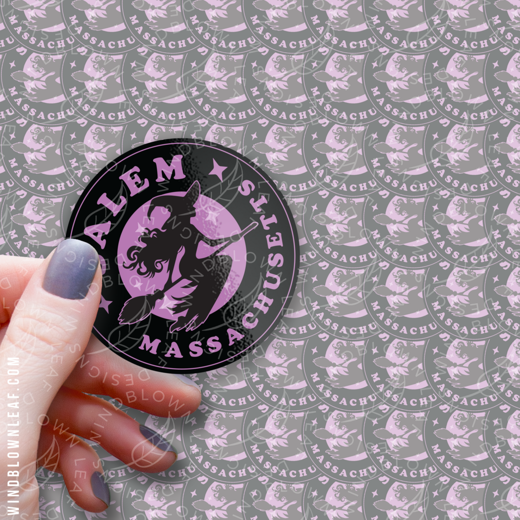 Sticker - Salem MA Purple 3/$10