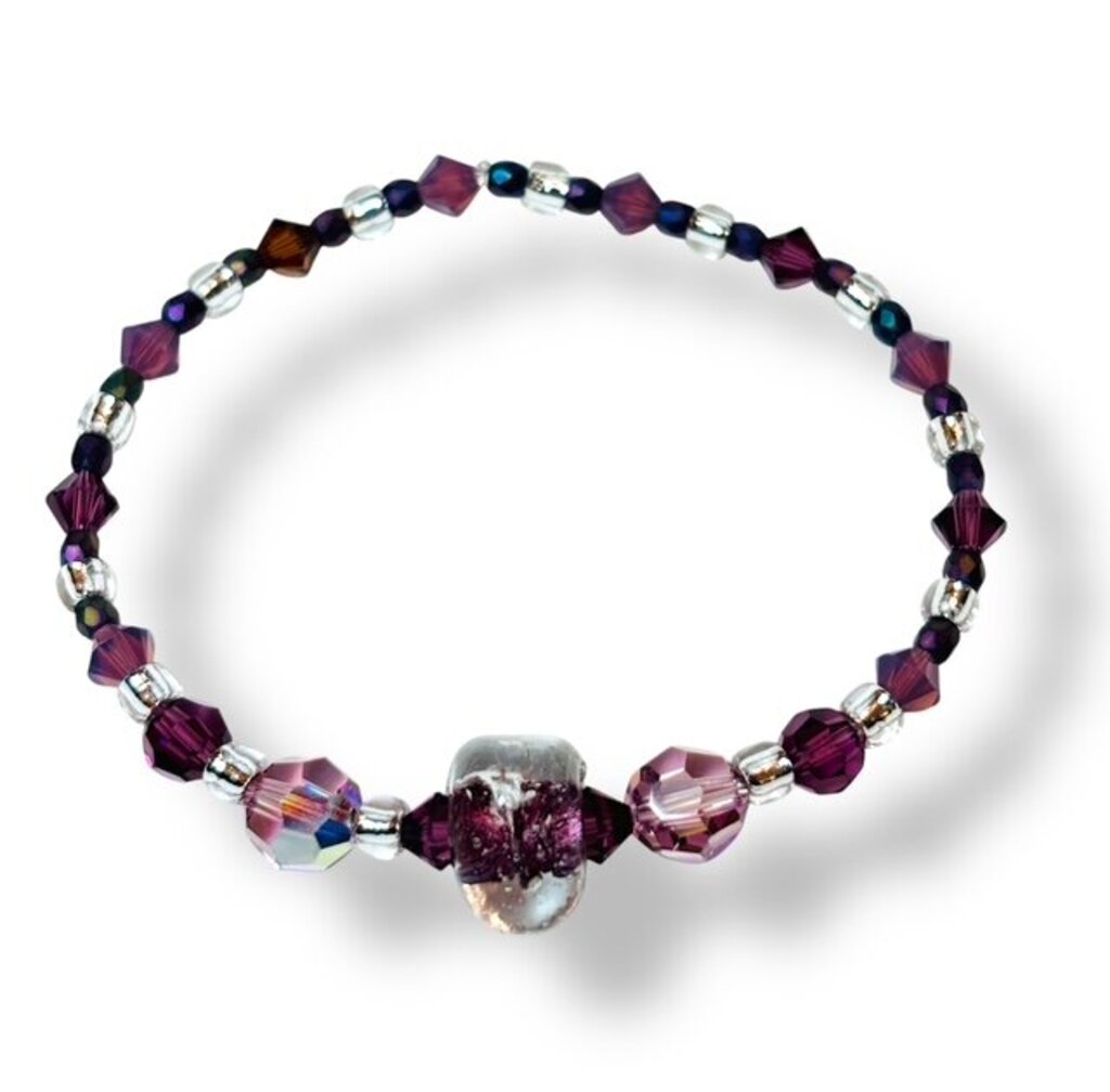 Venetian Glass & Swarovski Crystal Bracelet - Amys & Tanzanite