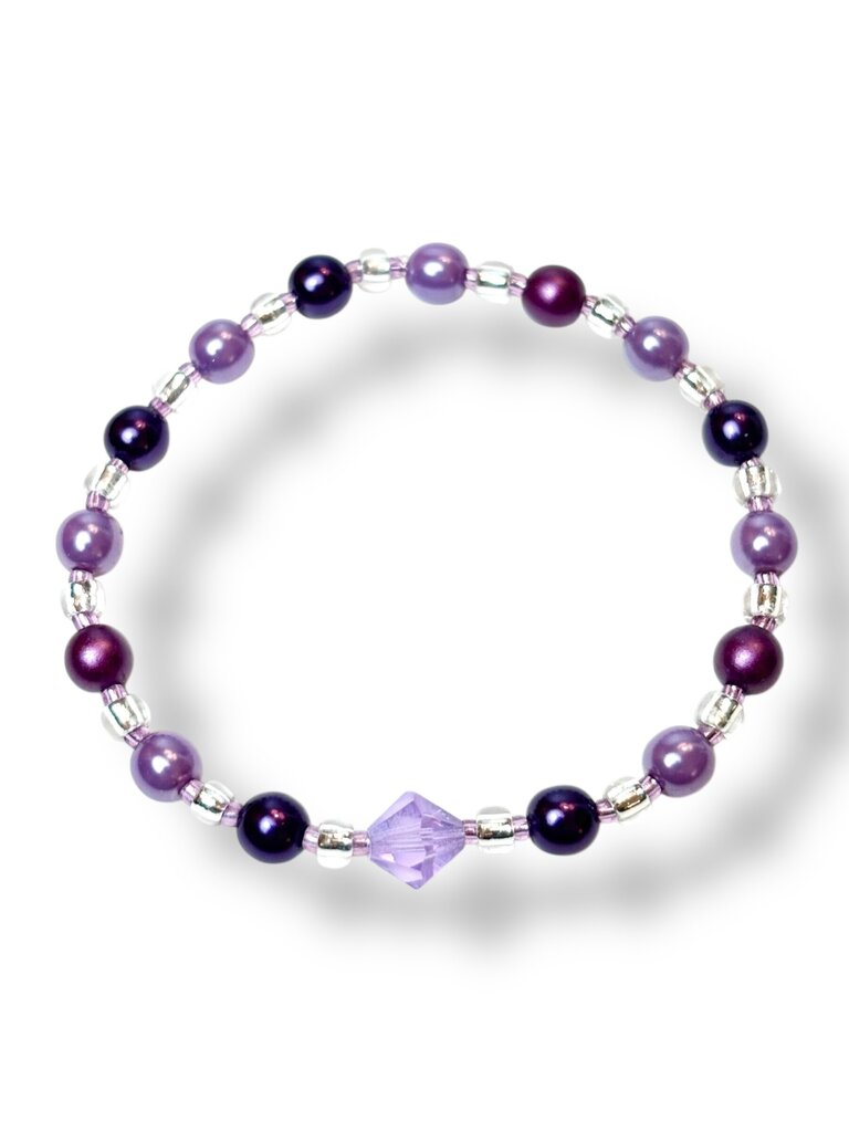 Swarovski Crystal & Pearl Bracelet - Purples