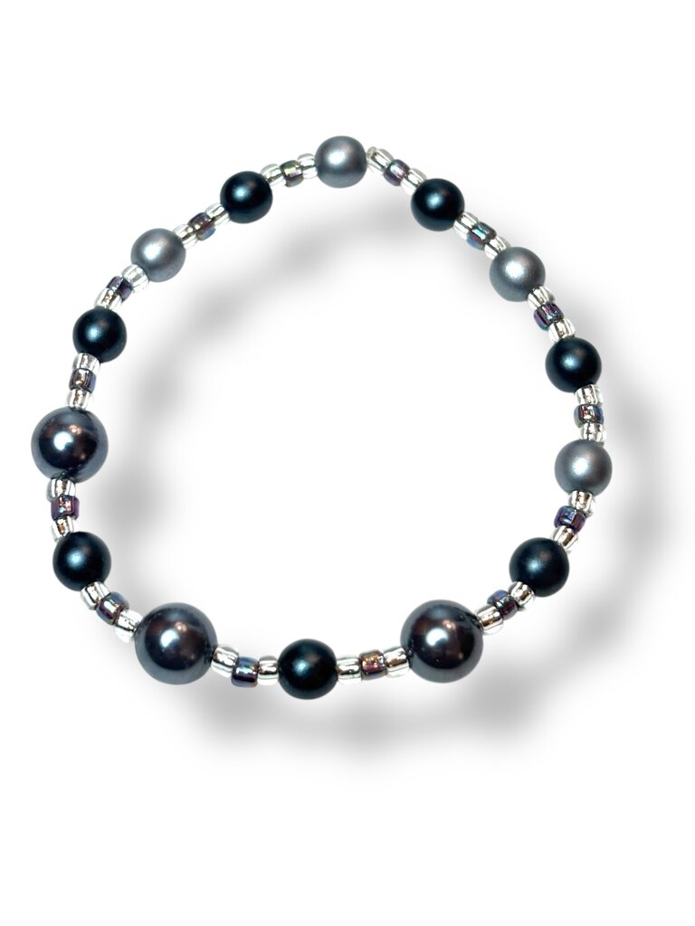 Swarovski Pearl Bracelet - Greys