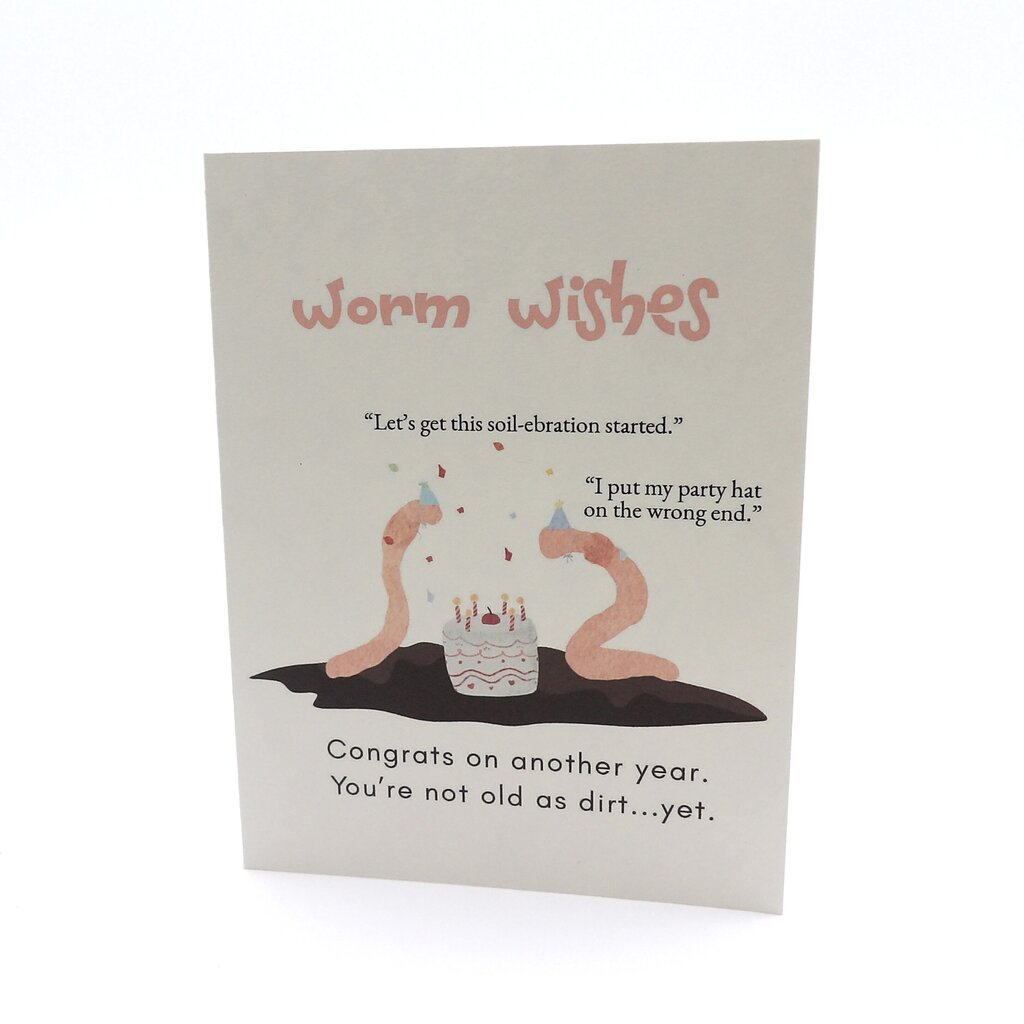 Worm Wishes Funny Birthday Card