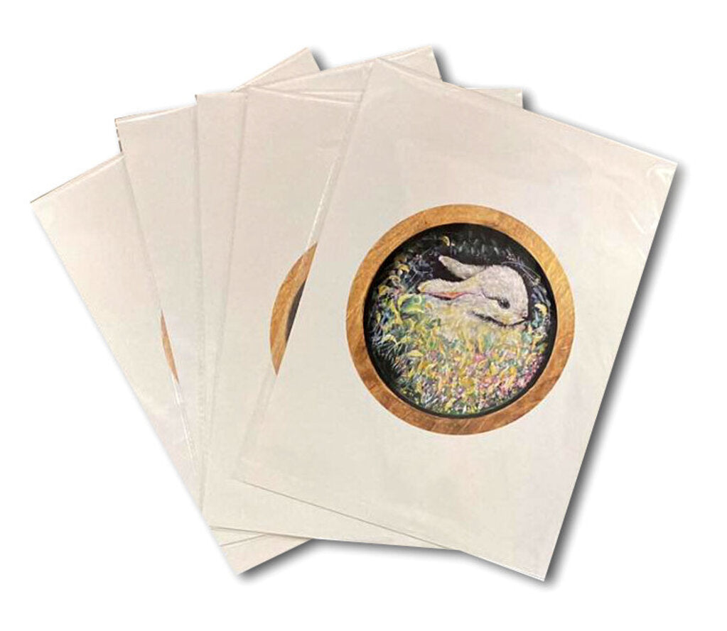 Prints of original bunny artwork on 100 lb paper