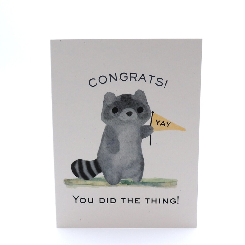 Congratulations Raccoon Card