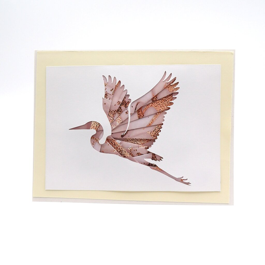 Heron Keepsake Paper Folded Card