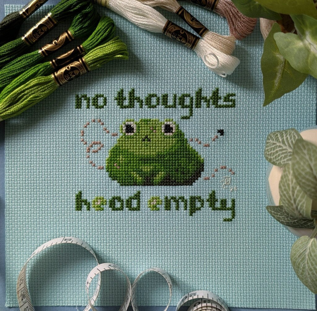 Vacant Frog Cross Stitch Pattern