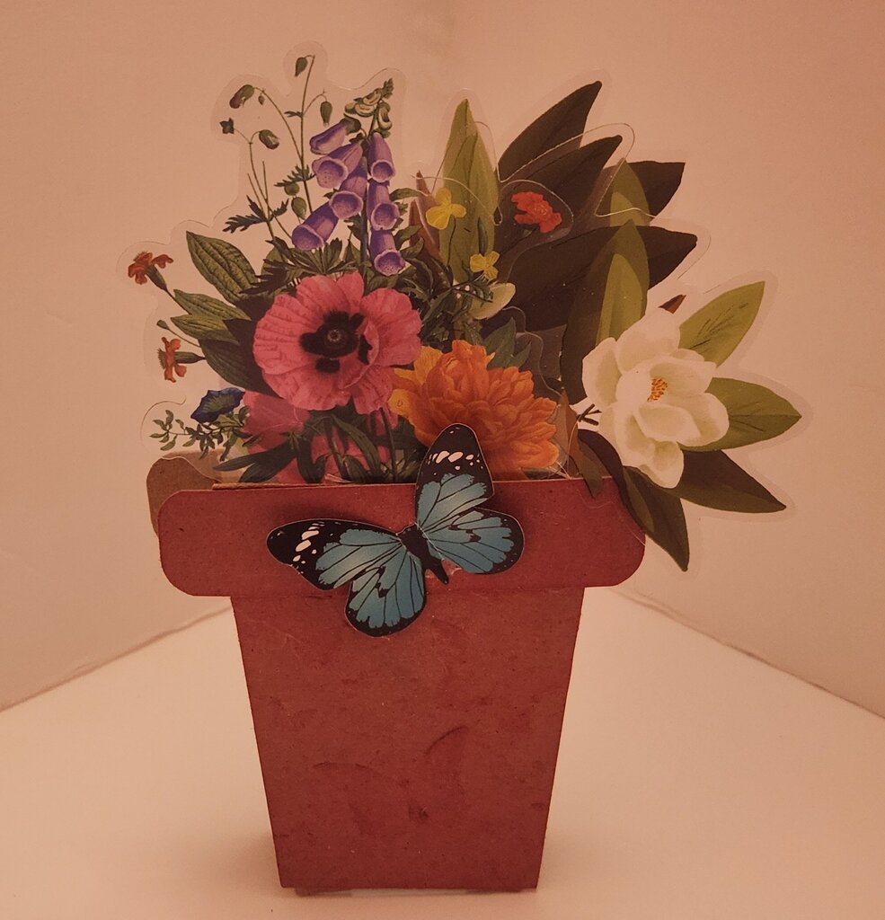 Flowerpot Card/Blue Butterfly