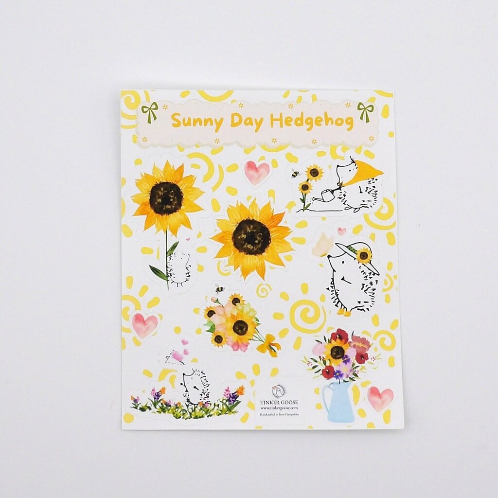 Sunny Day Hedgehog Sticker Sheet