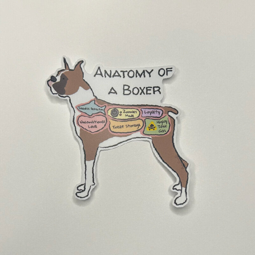 Anatomy of a Boxer Sticker