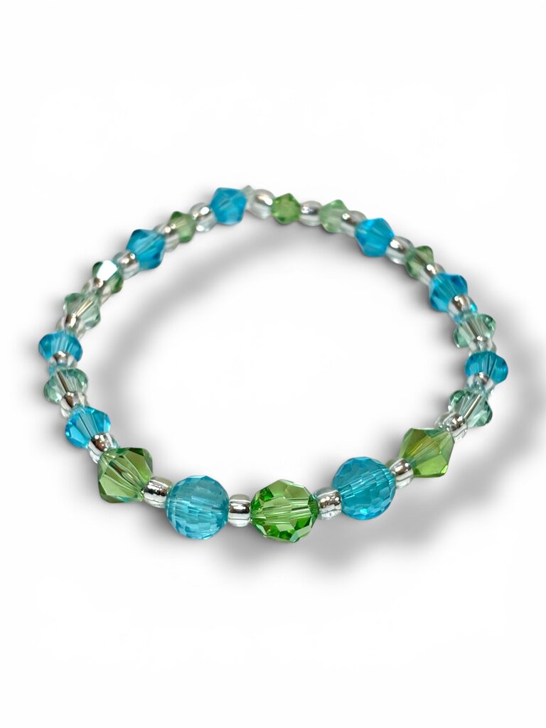 Swarovski Crystal Bracelet - aqua & Lt green