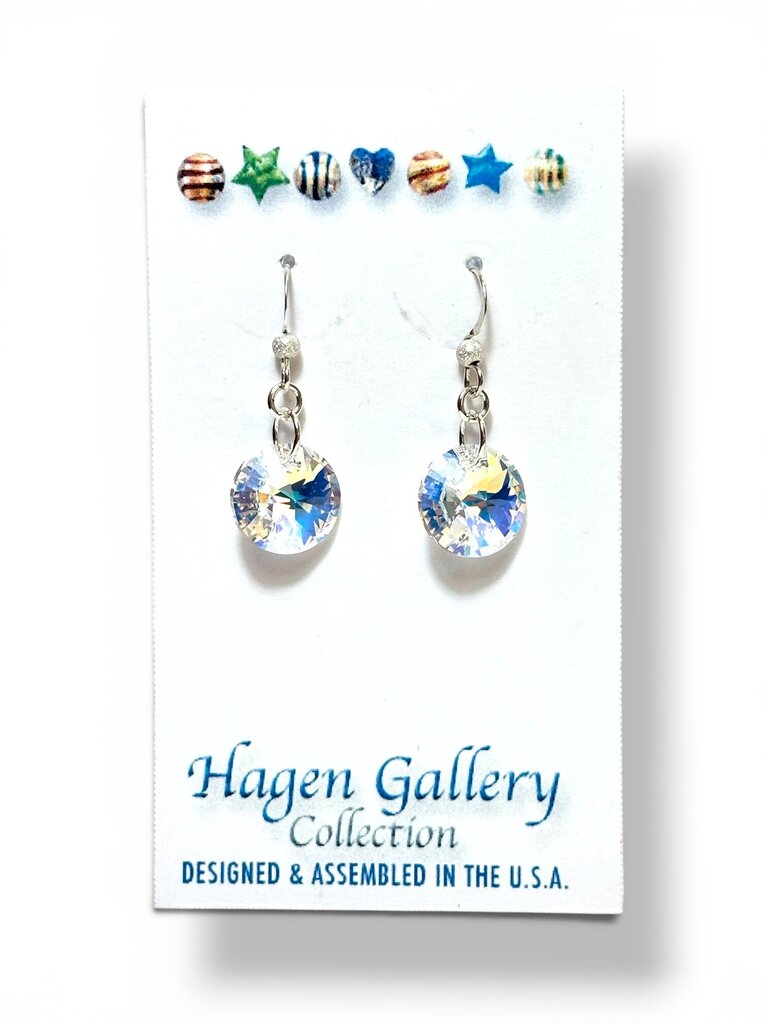 Swarovski Crystal Earrings - clear round