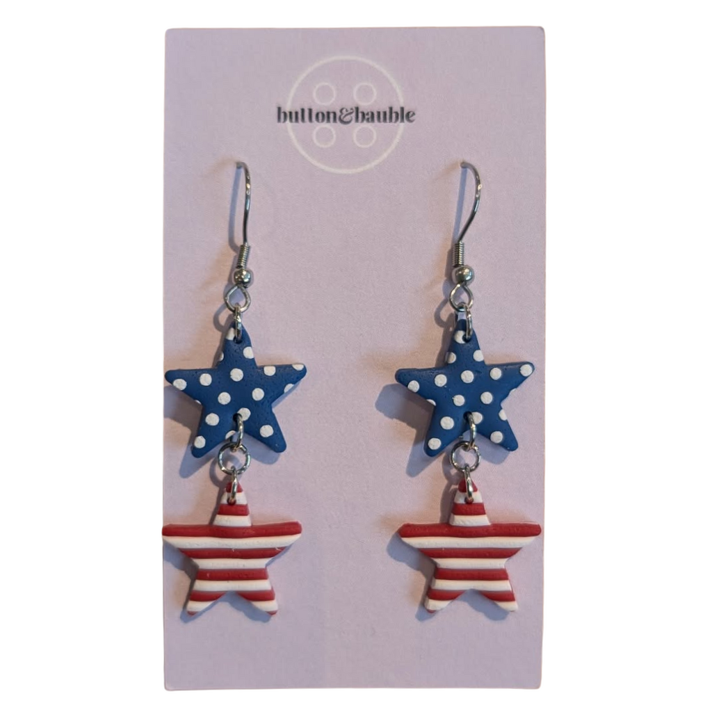 Stars and Stripes Dangle Earrings