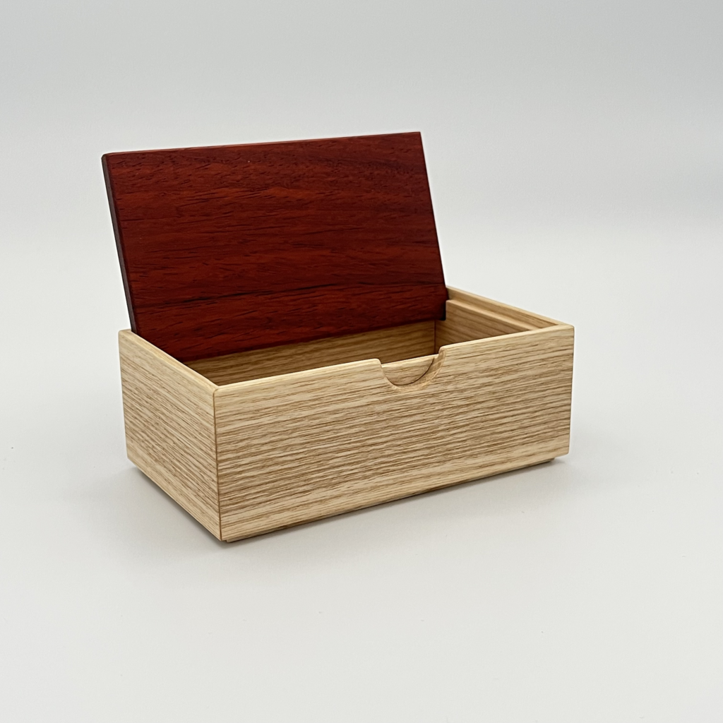 small trinket box - ash & padauk