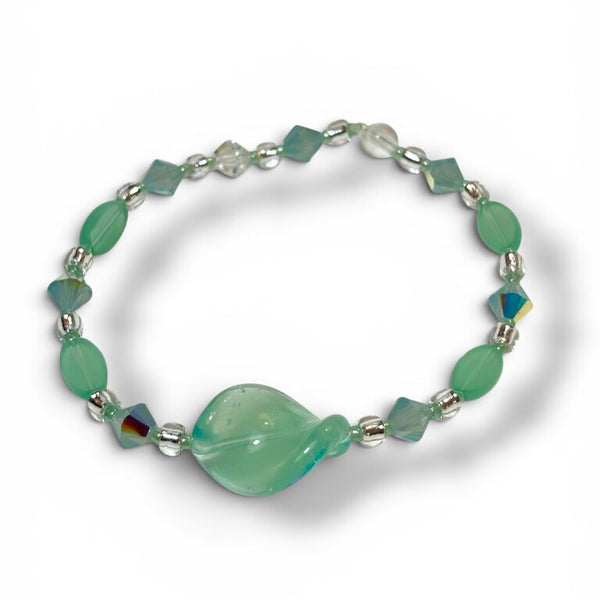 Venetian Glass/Swarovksi Crystal Bracelet - mint greet
