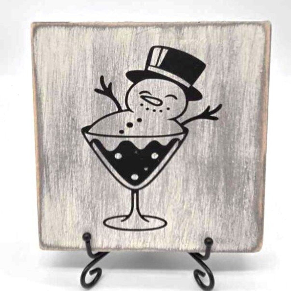 Snowman in Martini Glass