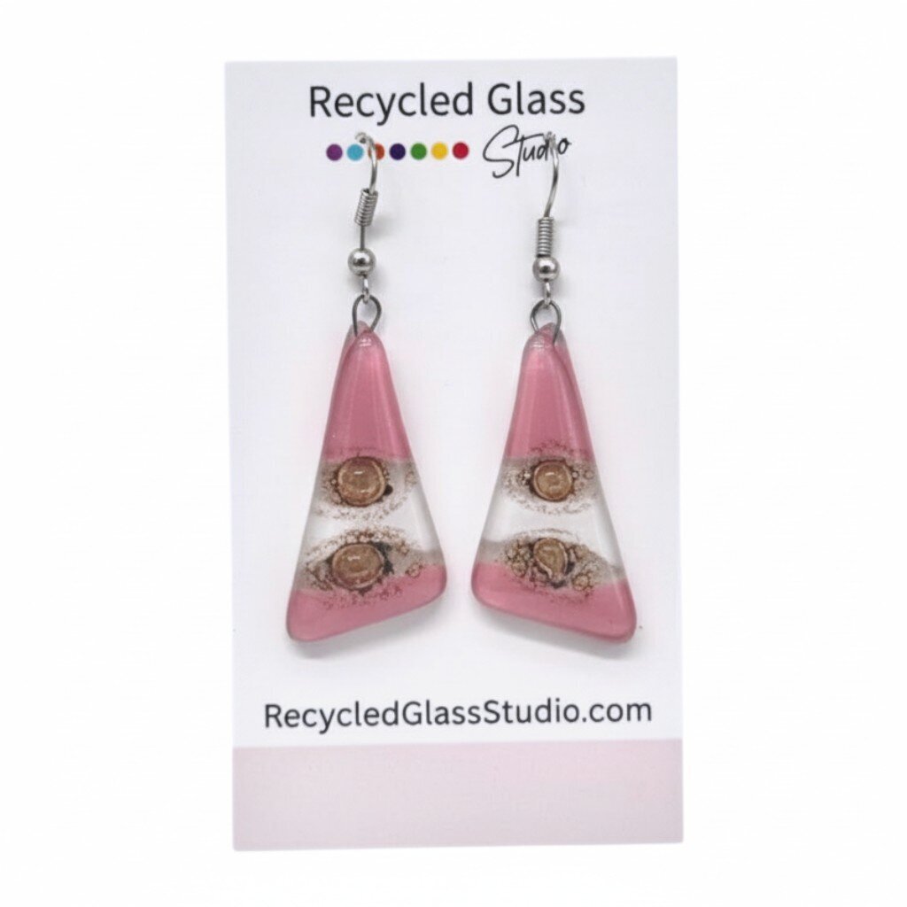 Fused Glass Triangle Dangles