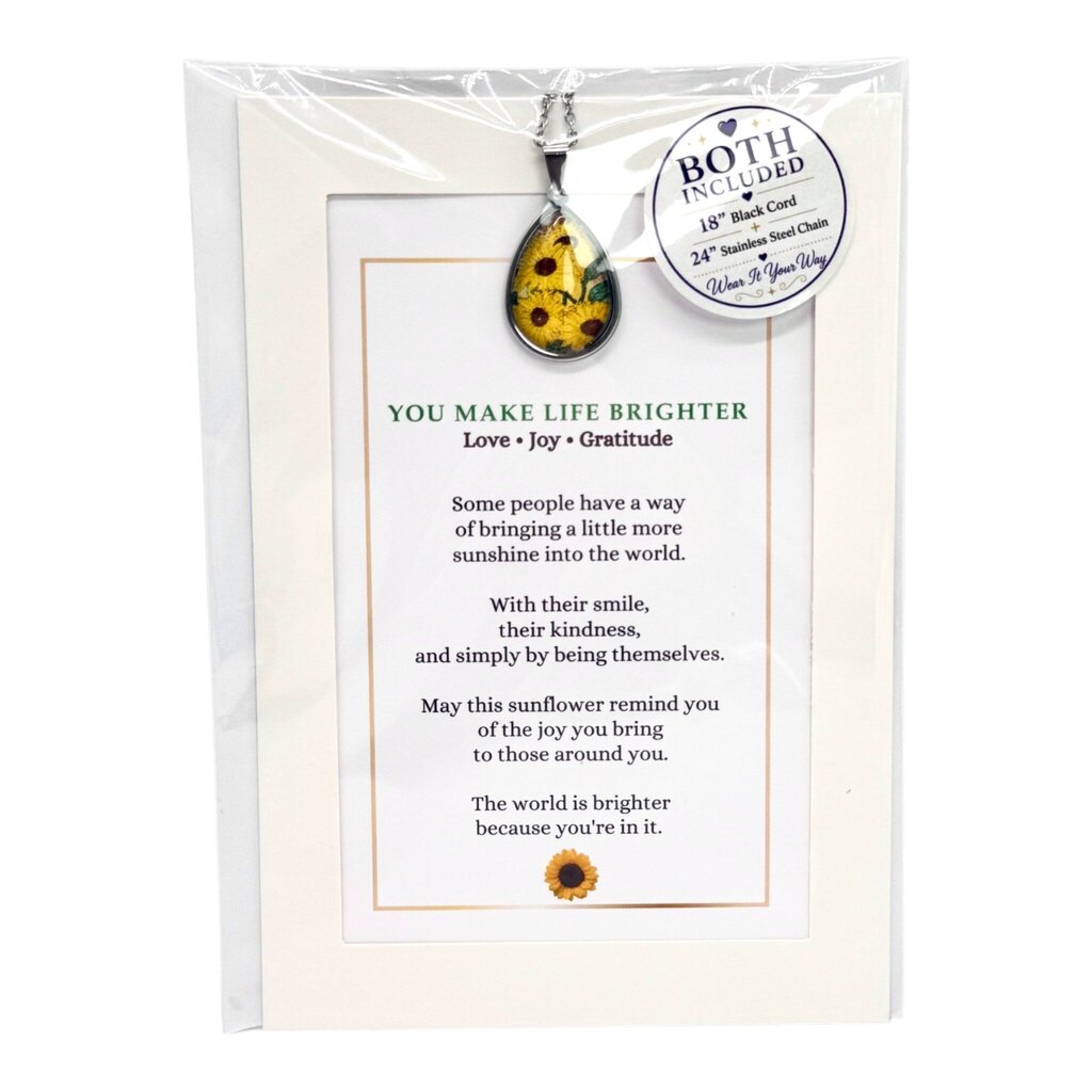 You Make Life Brighter Keepsake Pendant Gift Package