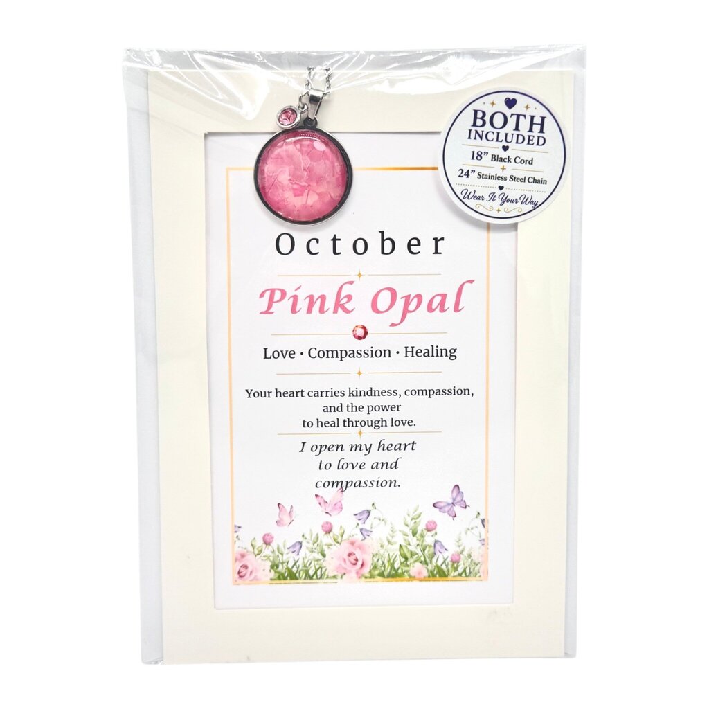 October Birthstone Keepsake Pendant Gift Package Set
