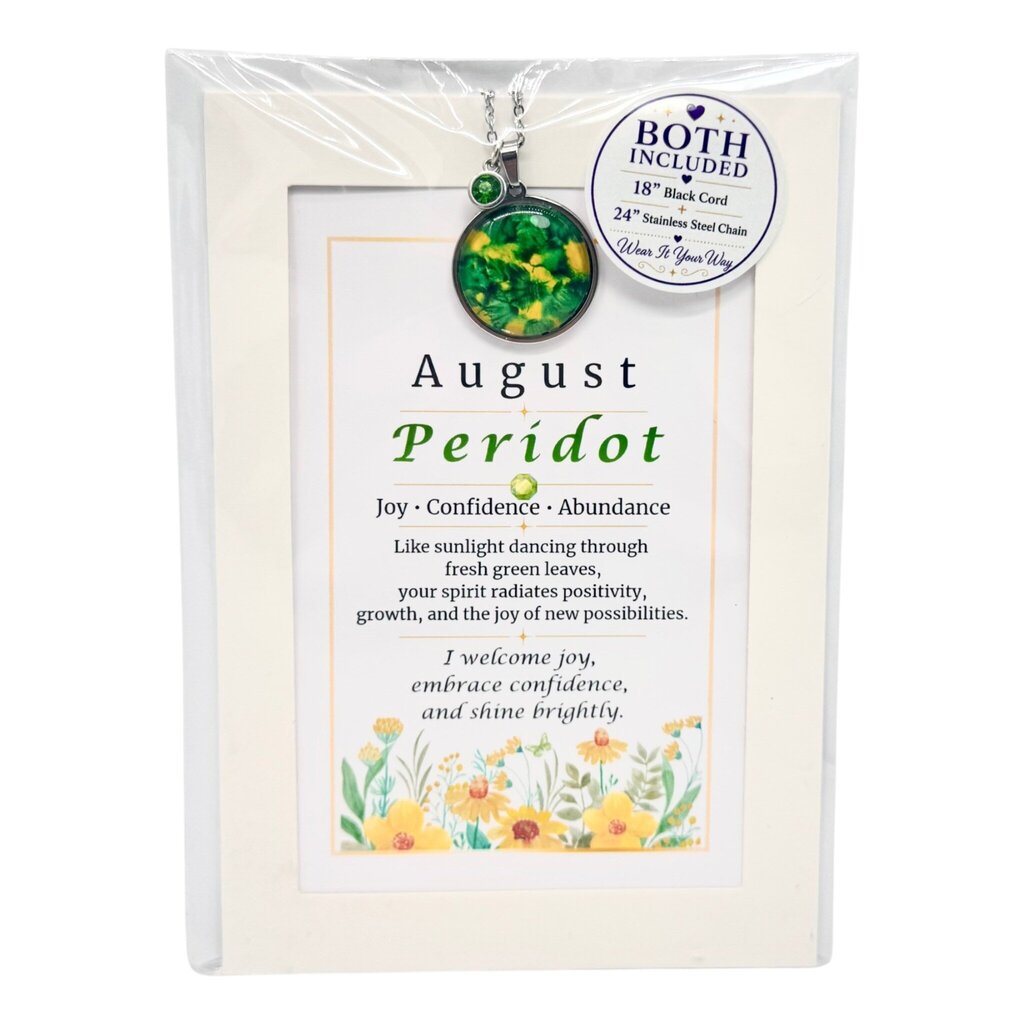 August Birthstone Keepsake Pendant Gift Package