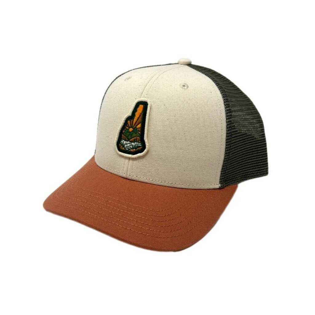 NH Sunburst Trucker Hat - Stone/Bronze/Olive Mesh