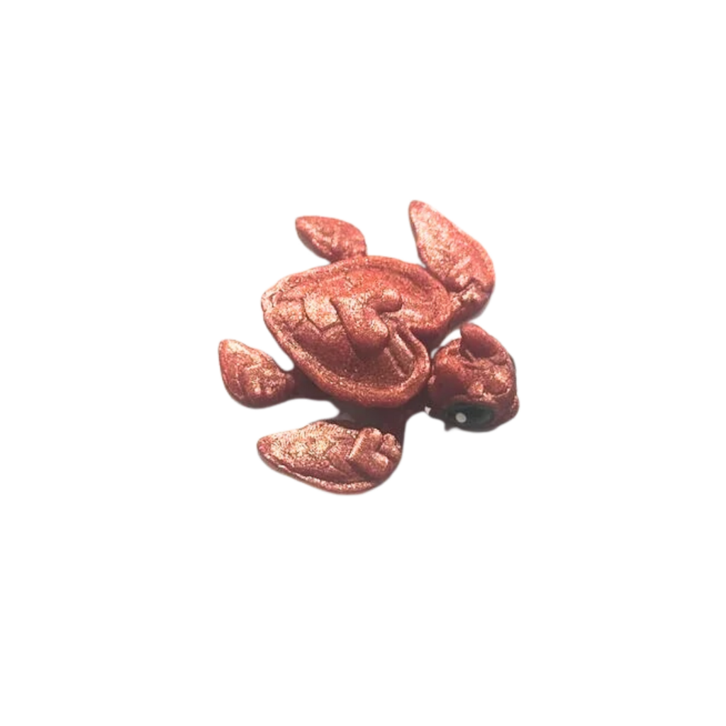 MINI HEART SEA TURTLE RED GLITTER