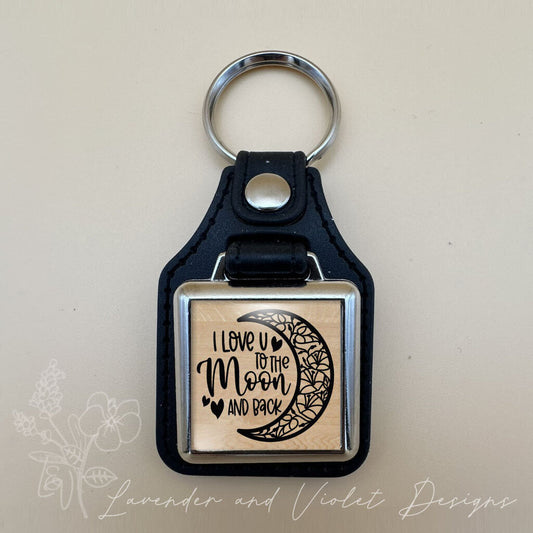 LOVE YOU TO THE MOON VINYL KEYCHAIN SQUARE