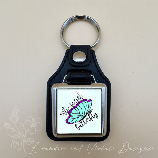 ANTISOCIAL BUTTERFLY VINYL KEYCHAIN SQUARE