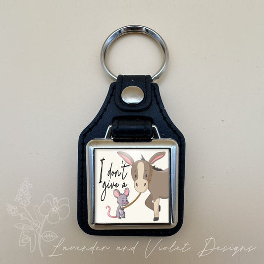 DONT GIVE A RATS #@$ VINYL KEYCHAIN SQUARE