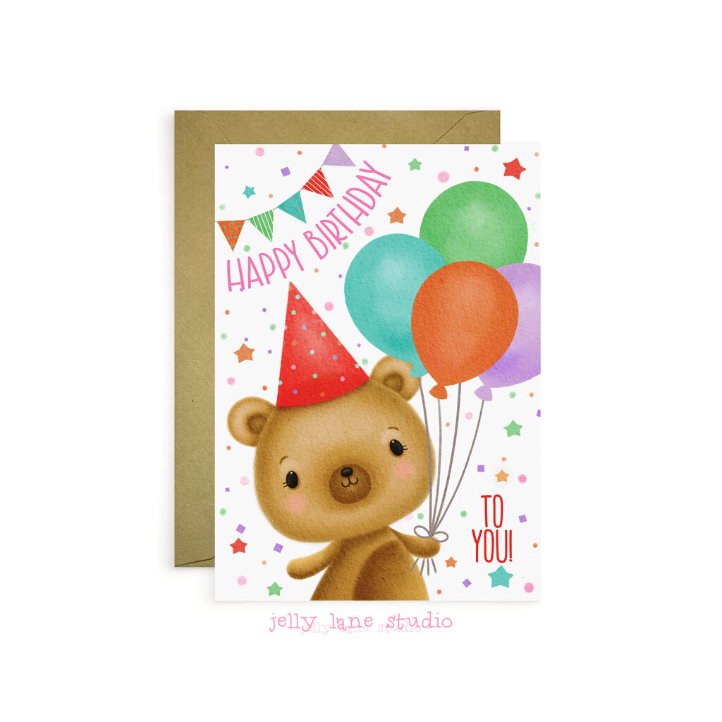 BEAR AND BALLOONS CARD
