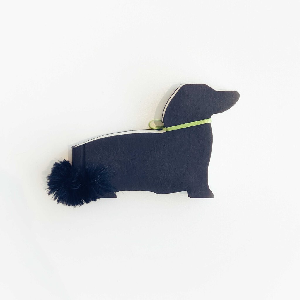 Book Decor Dog Dachshund Blk