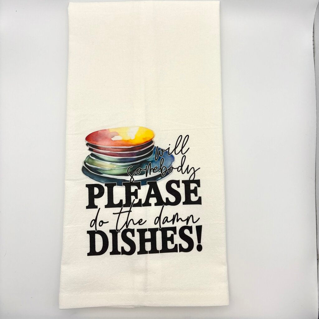 DAMN DISHES FLOUR SACK DISHTOWEL
