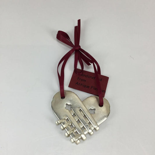Vintage Heart Ornament from two woven forks-w