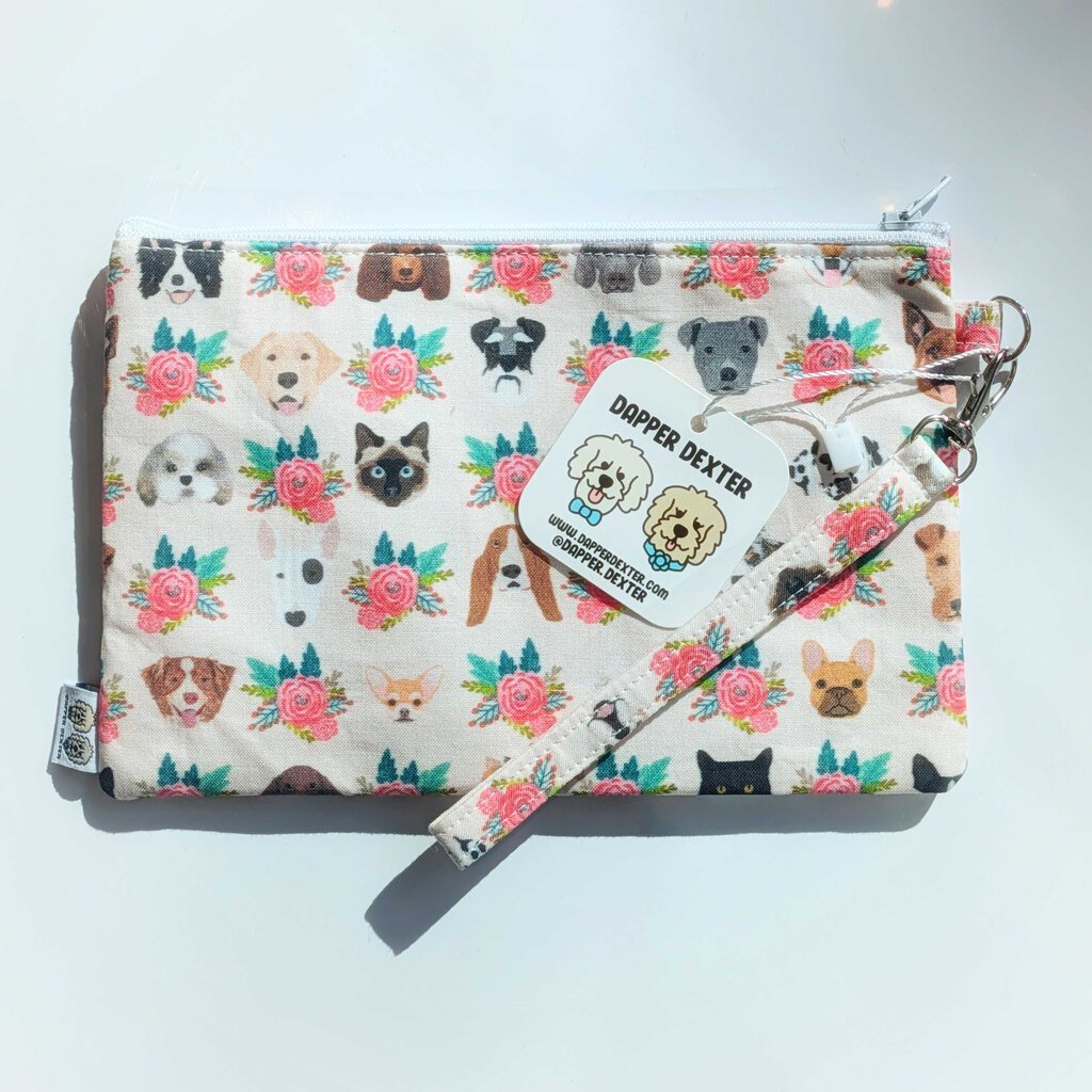 Limited Edition Animal Lovers Wristlet - Beige Pets